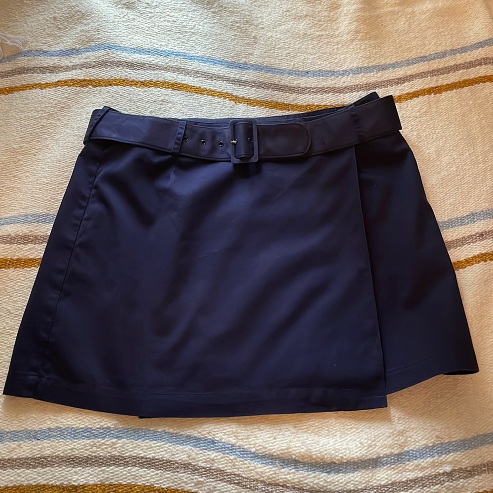 Limited “chinos” lined wrapped skirt with belt vintage 90’s Navy Blue